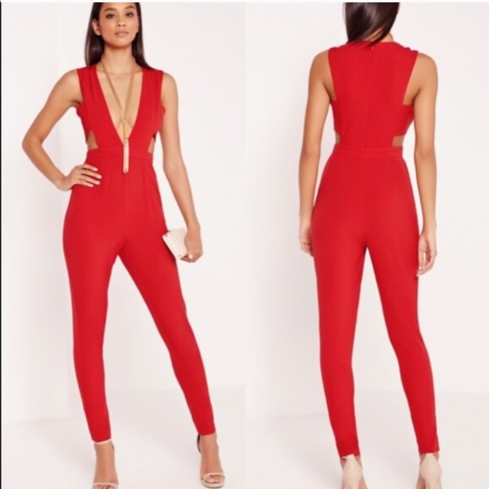 Missguided red jumpsuit NEW !